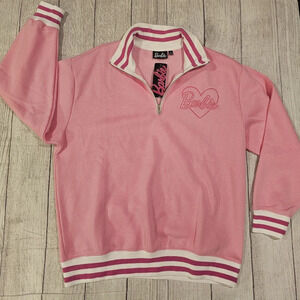 Barbie Pink •Size Large• Quarter Zip Collared Soft Sweatshirt •New w/ Tag•